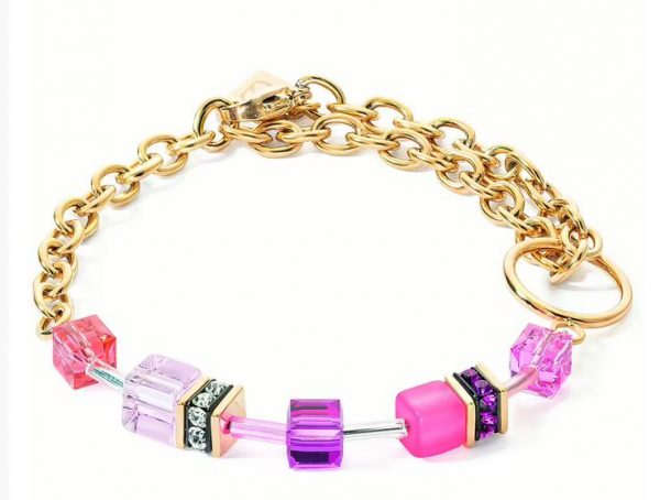 Coeur de Lion Bracciale GeoCUBE® Iconic Pure pink swarovski 3038/30-0416