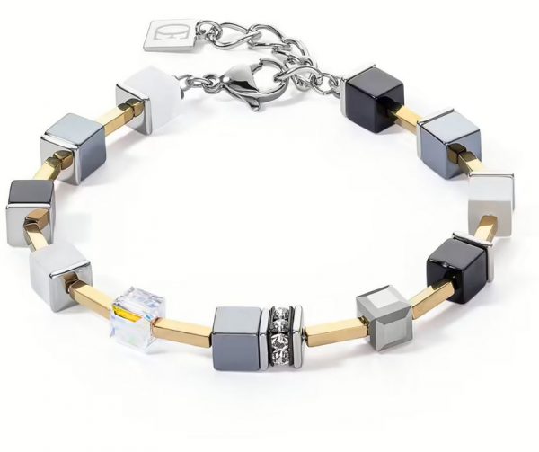 Coeur de Lion Bracciale GeoCUBE® Iconic Pure black white swarovski 2700301333