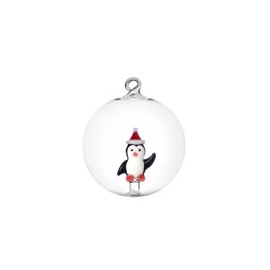 Ichendorf Christmas Xmas Tales Pallina di Natale Pinguino 8cm Vetro Borosilicato