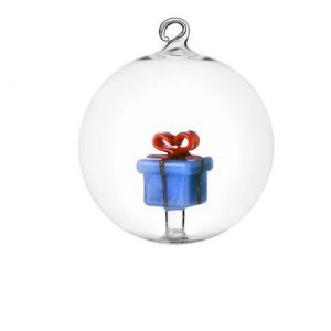 Ichendorf Christmas Xmas Tales Pallina di Natale Regalo Azzurro 8cm Vetro Borosilicato