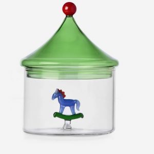 Ichendorf Schiaccianoci Scatola box cavallino dondolo con coperchio natale vetro