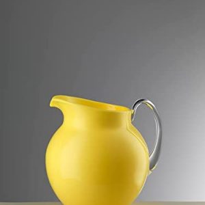 Mario Luca Giusti Pallina Caraffa brocca con manico tonda 2000ml Smalto giallo