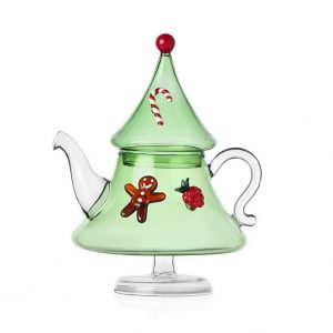 Ichendorf Schiaccianoci Teiera con manico e coperchio albero natale vetro