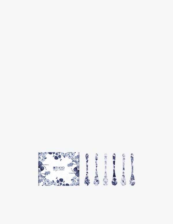 TOKYO design studio Flora Japonica Cucchiaini Set 6 Pz blu in porcellana