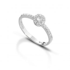 Armonie Gioielli Anello magic diamante pavè di diamanti oro 18kt mezza veretta