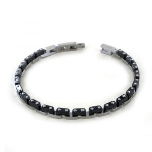 Zancan Bracciale in acciaio hi teck EHB341 ceramica nera