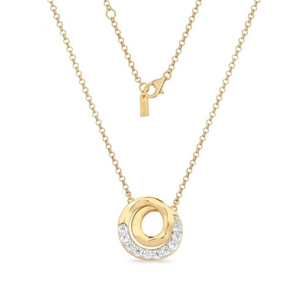 Sogni Collana ciondolo con zirconi cerchio spirale argento placcatura oro
