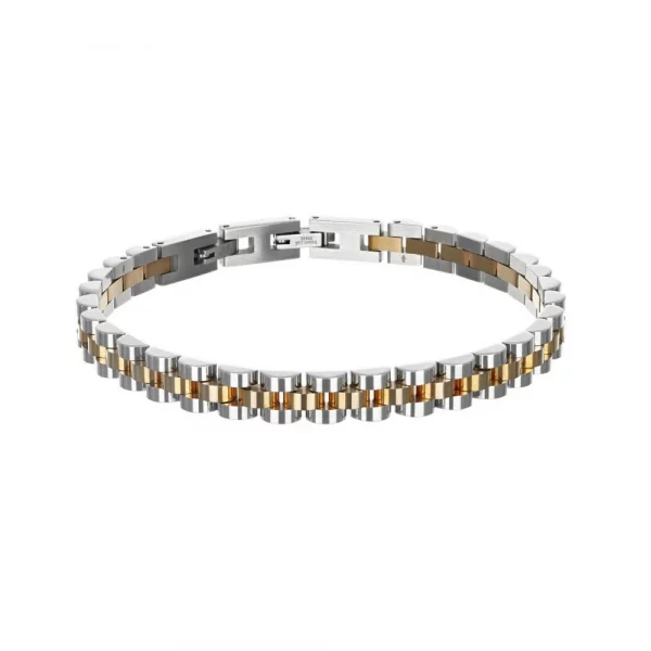 Zancan Bracciale in acciaio hi teck EHB335 in acciaio e rosè