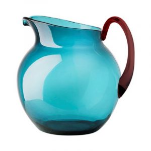 Mario Luca Giusti Pallina Caraffa brocca con manico tonda 2000ml turchese ruby