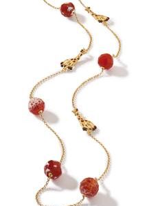 Misis Africa Queen Collana in argento 925 placcato oro 18kt agata