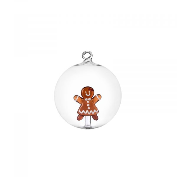 Ichendorf Christmas Xmas Tales Pallina di Natale Mrs pan di zenzero 8cm Vetro Borosilicato