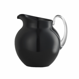 Mario Luca Giusti Plutone Caraffa brocca con manico tonda 1400ml Smalto nero