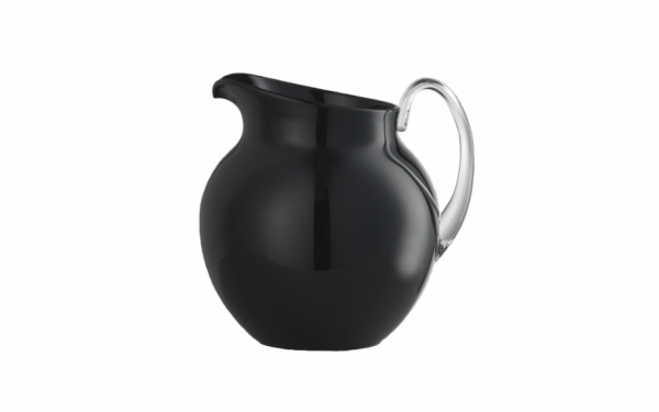 Mario Luca Giusti Plutone Caraffa brocca con manico tonda 1400ml Smalto nero