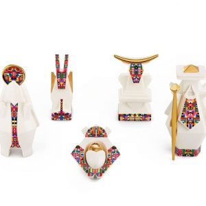 Alessi Presepe Holyhedrics Di Elena Salmistraro in porcellana 5 pezzi natale