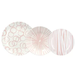 Tognana Andrea Fontebasso Servizio di Piatti 18 pz Moon Optical Pink porcellana