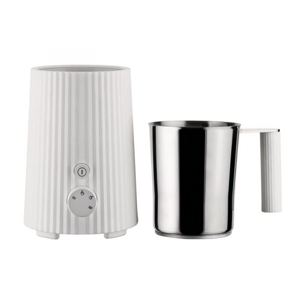 Alessi Montalatte Plissè in resina termoplastica MDL13 W latte schiuma Bianco