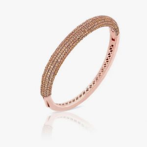 Sogni Bracciale rigido oro rosa zirconi champagne argento placcatura oro