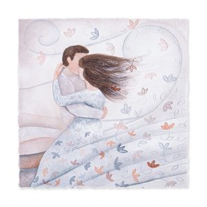 Cartapietra Quadro Formella Tra le tue braccia rosa corallo 50*50cm NUOVO