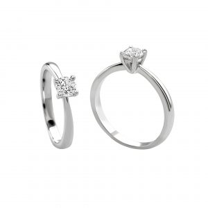 Giorgio Visconti Anello solitario con diamante naturale oro bianco 18kt