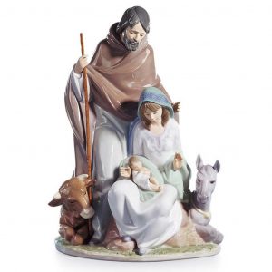 Lladrò Figura Presepe Natività Evento gioioso porcellana lucida NUOVO h 38