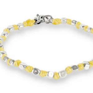 Spadarella Bracciale Spadino con pepite in argento e nodini giallo