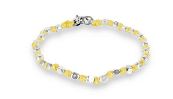Spadarella Bracciale Spadino con pepite in argento e nodini giallo