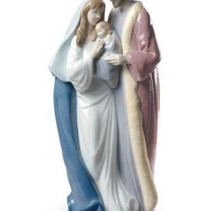 Lladrò Figura Presepe Sacra Famiglia natale porcellana lucida h33 cm