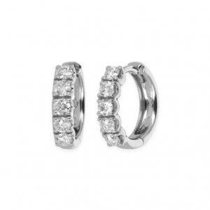 Namuri Orecchini a Cerchio Diamanti Oro Bianco 18K coppia cerchi