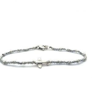 Spadarella Bracciale Spadino aereo con pepite in argento e ematite