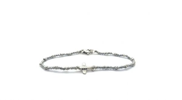 Spadarella Bracciale Spadino aereo con pepite in argento e ematite
