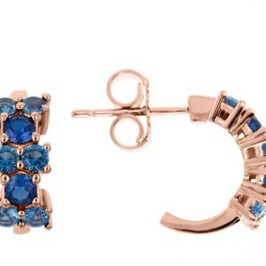 Bronzallure Orecchini a Cerchio Bicolore con Cubic Zirconia WSBZ02002.BLU