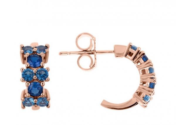 Bronzallure Orecchini a Cerchio Bicolore con Cubic Zirconia WSBZ02002.BLU