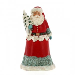 Jim Shore Heartwood Creek Babbo Natale con albero innevato 23 cm 6011687