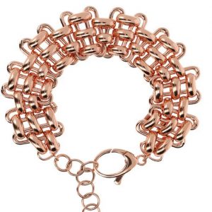 Bronzallure Bracciale a Fascia con Maglia Intreccio WSBZ02049.R