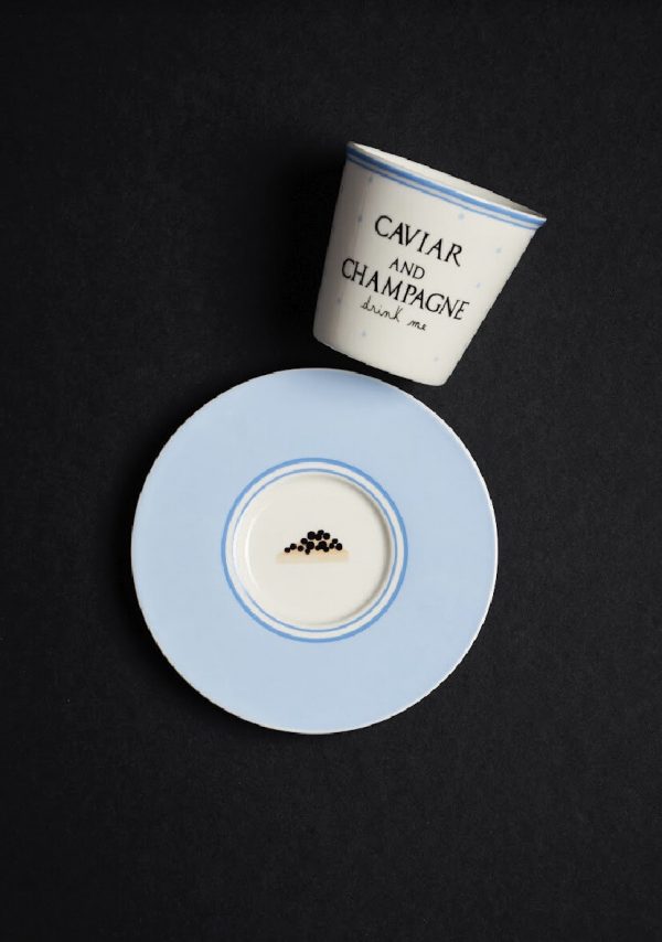 Blogo Tazza caffè con piattino tazzina Caviar e Champagne
