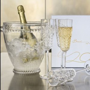 Baci Milano Set 4 Flute + Secchiello Champagne trasparente Baroque&Rock in acrilico