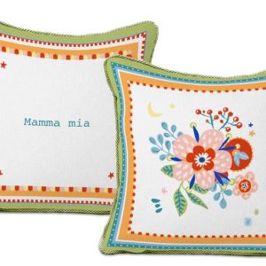 Baci Milano Cuscino ricamato 60cm Mamma Mia Mamma Mia