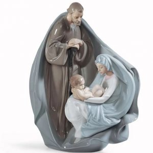 Lladrò Figura Presepe Sacra Famiglia natale La nascita di Gesù porcellana h28 cm