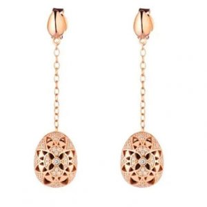 Tsars Collection Orecchini Alexandra Collection pendenti argento rosa zircone nero