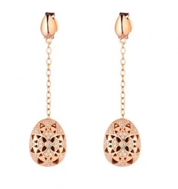 Tsars Collection Orecchini Alexandra Collection pendenti argento rosa zircone nero