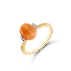 Nanis Anello PETRA Arancione Oro 18kt, diamanti e Avventurina Arancione AS5-603