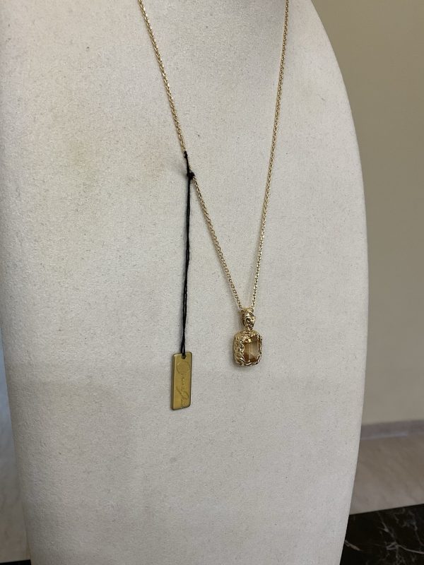 Maria e Luisa Jewels COLLANA CON PIASTRA INTAGLIATA Gold Pendente CA0126/V2/P - immagine 3