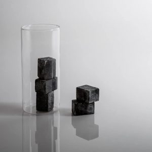 KnIndustrie Glocal Not/Ice set da 8 piccoli cubetti in pietra ollare nera