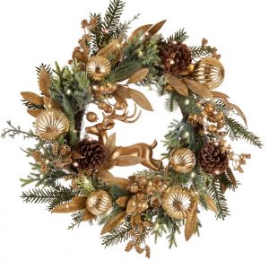 L'Oca Nera "Ghirlanda reale" Ghirlanda con renne 40 led natale fuoriporta