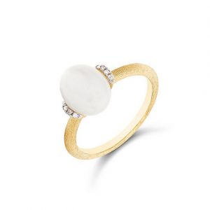 Nanis Anello White Desert Oro 18kt, diamanti e Pietra di luna AS2-575