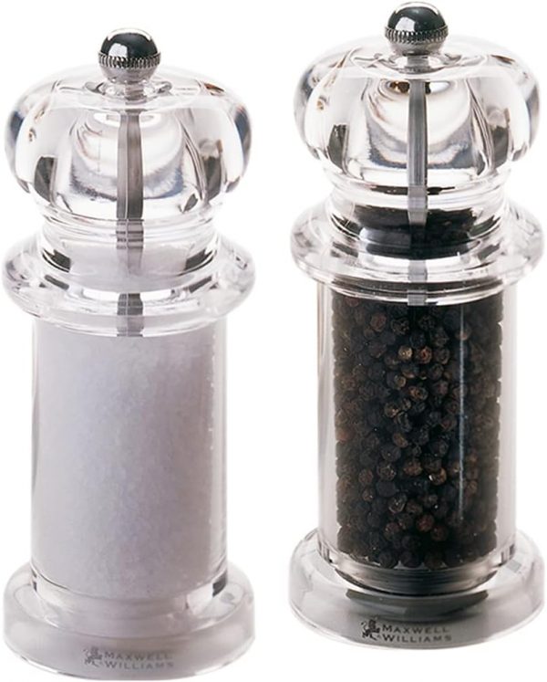 Maxwell & Williams Set 2 Pz Macina Sale e Pepe H14 cm in acrilico trasparente