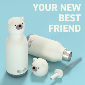 Asobu White Bear Bestie Bottle borraccia termica orso bianco