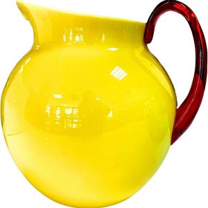 Mario Luca Giusti Plutone Caraffa brocca con manico tonda 1400ml Giallo/rosso
