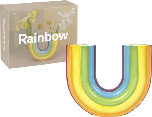 Doiy RAINBOW DOUBLE VASE vaso arcobaleno DYVASRADO ceramica 7x17x20 cm