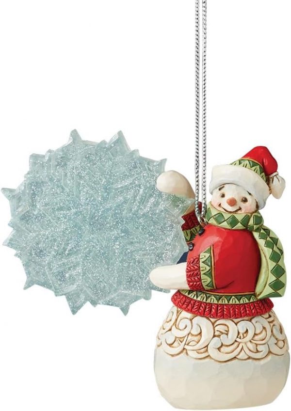 Jim Shore Heartwood Creek Pupazzo di neve fiocco ghiaccio Ornament 6012979